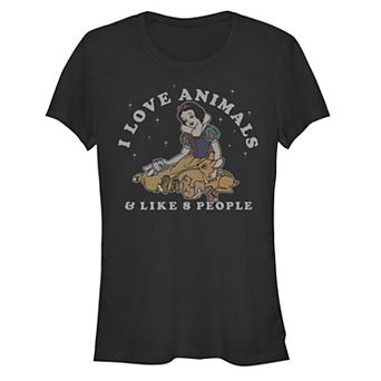 Disney's Snow White And The Seven Dwarfs Juniors' I Love Animals Graphic Tee