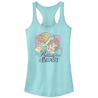 Juniors' Beauty And The Beast Belle Chatting With Chip Racerback Graphic Tank Top