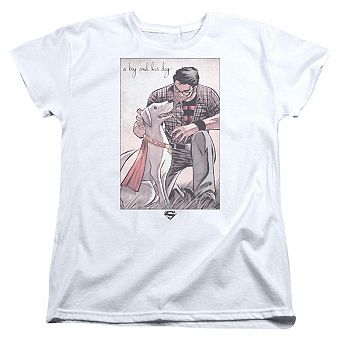 Superman Mans Best Friend Short Sleeve Womens T-shirt