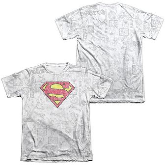 Superman Classic Repeat Adult 65/35 Poly/cotton Short Sleeve T-shirt