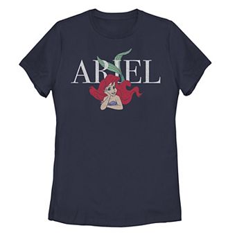 Juniors' The Little Mermaid Ariel Leaning Head On Hand Graphic Tee