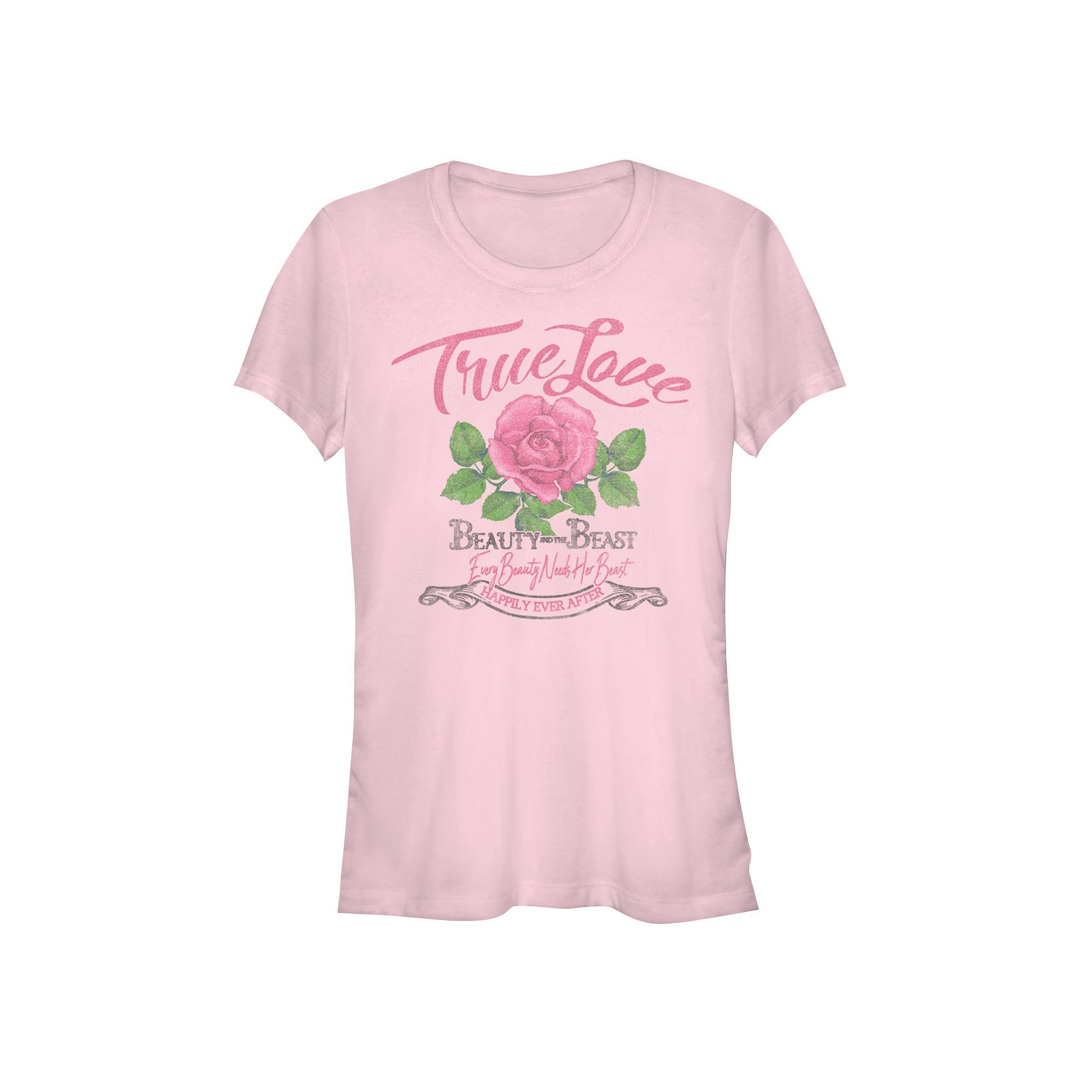 Disneys Beauty And The Beast Juniors True Love Rose Graphic Tee, Girls, 