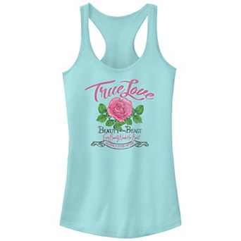 Juniors' Beauty And The Beast True Love Rose Racerback Graphic Tank Top