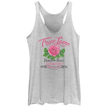 Disney's Beauty And The Beast Juniors' True Love Rose Tri-Blend Racerback Tank Top