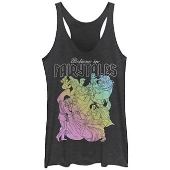 Juniors' Disney Princess Believe In Fairy Tales Tri-Blend Racerback Graphic Tank Top