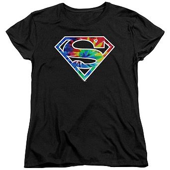 Superman Superman Tie Dye Logo Short Sleeve Women´s T-Shirt