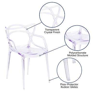 Emma And Oliver 4 Pack Transparent Stacking Side Chair