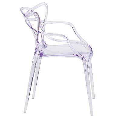 Emma And Oliver 4 Pack Transparent Stacking Side Chair