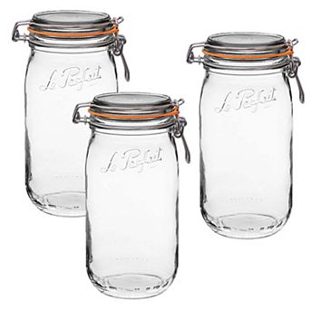 Le Parfait Super Jars French Glass Round Jars With Airtight Lid For Canning Food Storage 48 Fl Oz