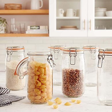 Le Parfait Super Jars French Glass Round Jars With Airtight Lid For Canning Food Storage 48 Fl Oz
