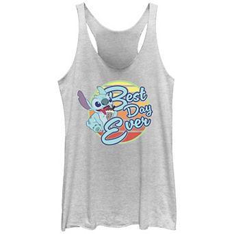 Juniors' Lilo & Stitch Best Day Ever Stitch Tri-Blend Racerback Graphic Tank Top