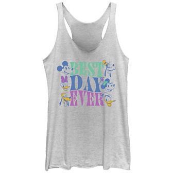Juniors' Mickey Mouse And Friends Best Day Ever Tri-Blend Racerback Graphic Tank Top