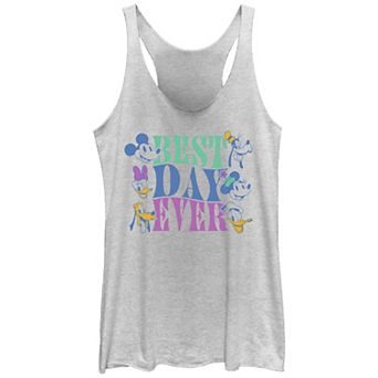 Juniors' Mickey Mouse And Friends Best Day Ever Tri-Blend Racerback Graphic Tank Top