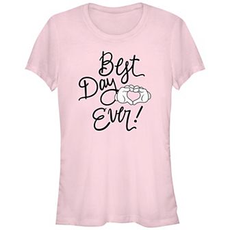 Juniors' Mickey Mouse Heart Sign Best Day Ever Graphic Tee