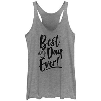 Juniors' Minnie Mouse Best Day Ever Tri-Blend Racerback Graphic Tank Top