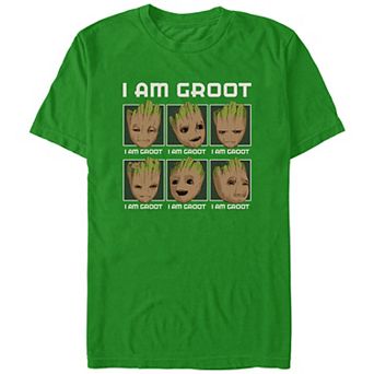 Men's I Am Groot Expressions Boxes Graphic Tee
