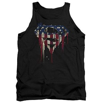 Superman Bleeding Shield Adult Tank Top