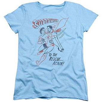Superman To The Rescue Short Sleeve Womens T-shirt