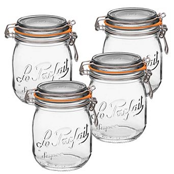 Le Parfait Super Jars French Glass Round Jars With Airtight Lid For Canning Food Storage 24 Fl Oz