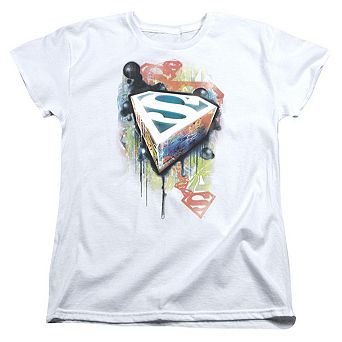 Superman Urban Shields Short Sleeve Womens T-shirt