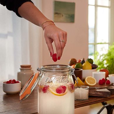 Le Parfait Super Jars French Glass Round Jars With Airtight Lid For Canning Food Storage 96 Fl Oz