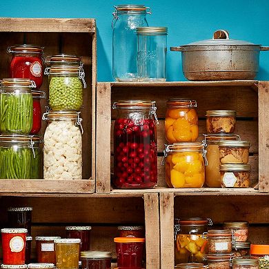 Le Parfait Super Jars French Glass Round Jars With Airtight Lid For Canning Food Storage 96 Fl Oz