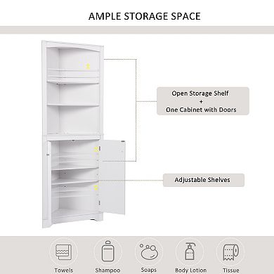 Merax Multi-functional Tall Storage Corner Cabinet