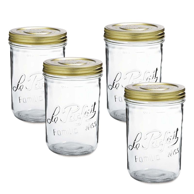 Le Parfait Familia Wiss Terrine French Glass Mason Jars With 2