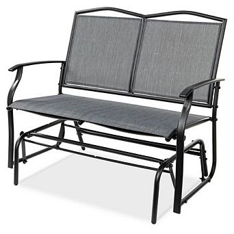 2 Seater Mesh Patio Loveseat Swing Glider Rocker With Armrests