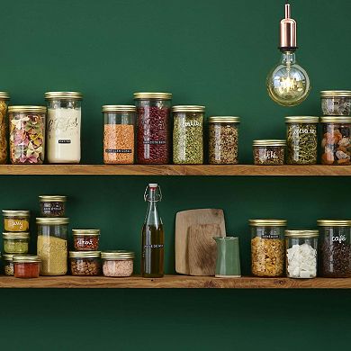Le Parfait Familia Wiss Terrine French Glass Mason Jars With 2 Piece Lid - Canning Storage 24 Fl Oz
