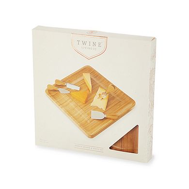 Four Piece Bamboo Cheese Board And Knife Set By Twine