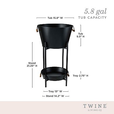 Black Beverage Tub with Stand & Tray by Twine Living®