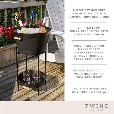 Beverage Tub With Stand & Tray By Twine Living
