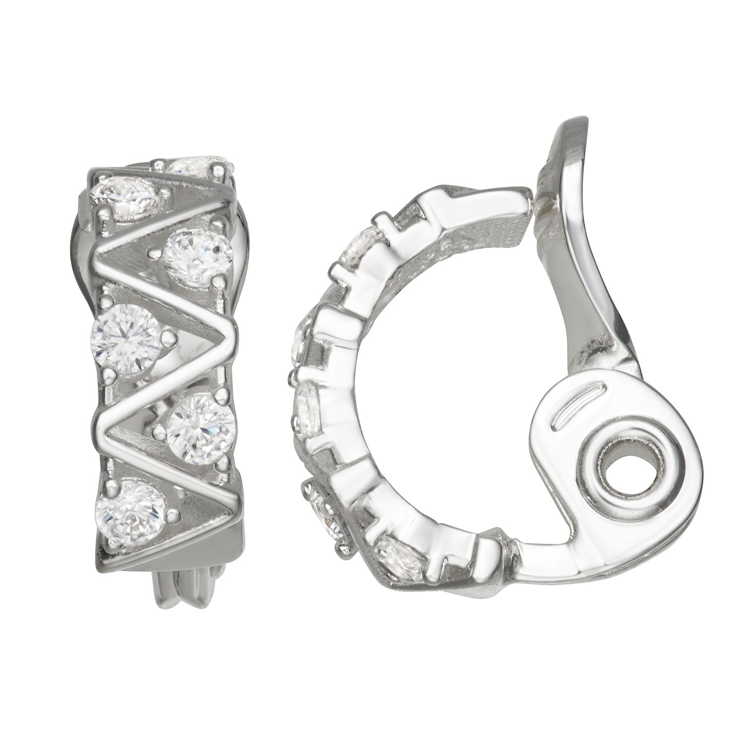 Juvell 18k Gold Plated Cubic Zirconia Clip-On Earrings