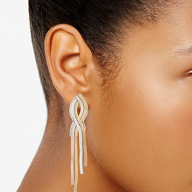 Napier Tri-Tone Linear Earrings