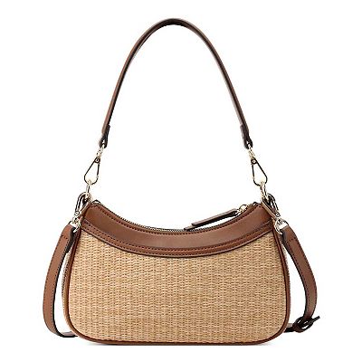 Nine West Kole Convertible Shoulder Crossbody Bag Brown Black Logo