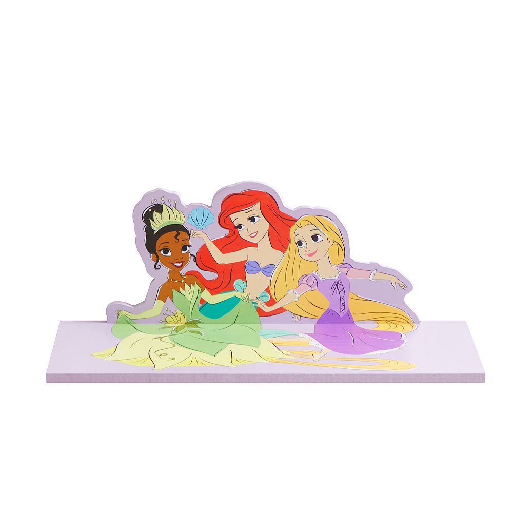 Disney Princess Tiana, Ariel & Rapunzel Hanging Shelf Wall Decor