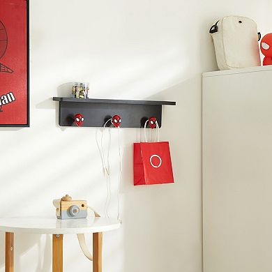Marvel Spider-Man 3-Hook Hanging Wall Shelf