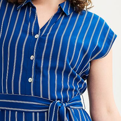 erin say yes to the dress blue dress Judy Striped Knit Dress – Draper James main image 1