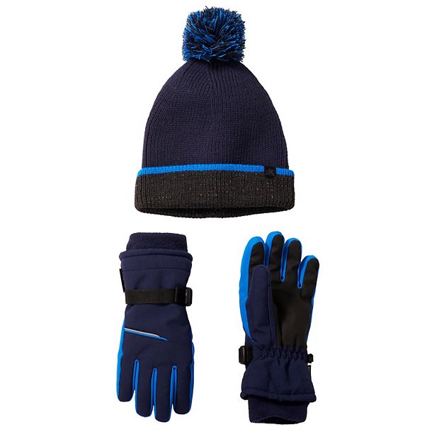 メンズウェア PEAREY GATES CAP & GLOVE & MARKER SET Boys 8-20 ZeroXposur Coldfront Cuffed Beanie & Winter Gloves Set