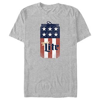 Men's Coors Light MILLER LITE FLAG CAN Graphic Tee
