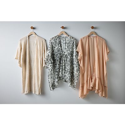 エルンスト【Le Kimono】 Women's LC Lauren Conrad Mixed Stitch Knit Kimono