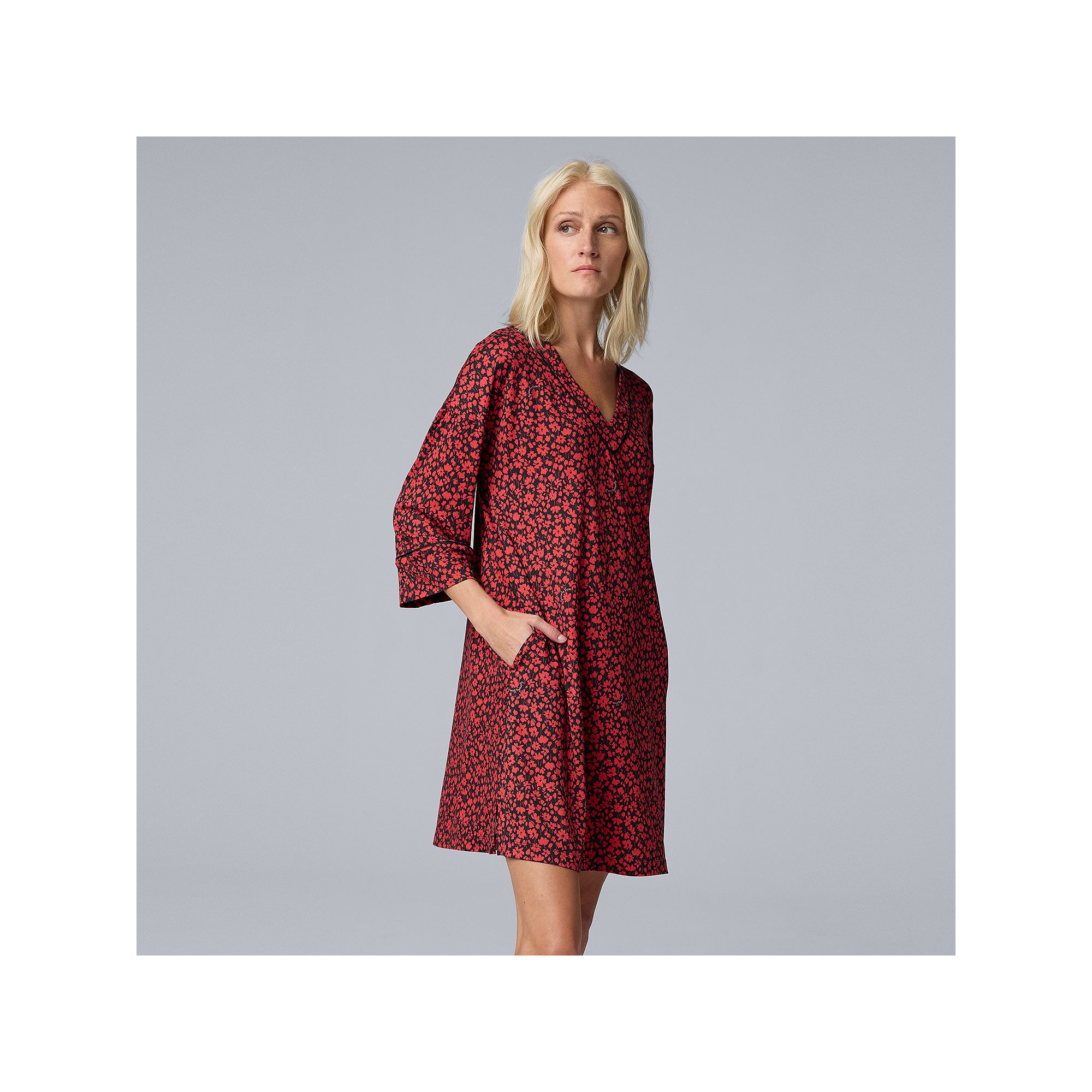 Womens Simply Vera Vera Wang 3/4-Sleeve Cozy Jersey Pajama Sleepshirt, Siz