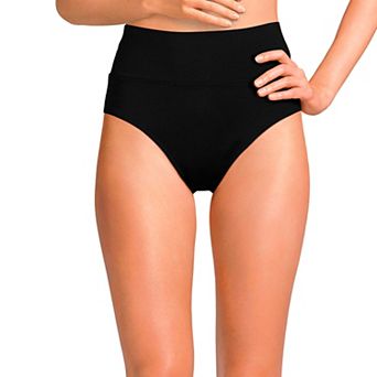 Women's Lands' End Chlorine Resistant Fold Over High Waisted Bikini Bottoms