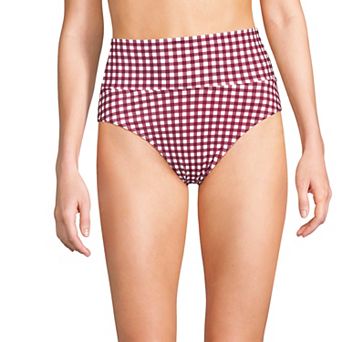 Women's Lands' End Chlorine Resistant Fold Over High Waisted Bikini Bottoms