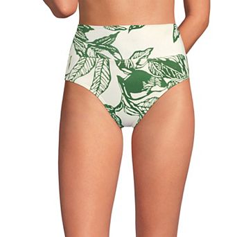 Women's Lands' End Chlorine Resistant Fold Over High Waisted Bikini Bottoms