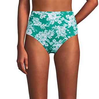 Women's Lands' End Chlorine Resistant Fold Over High Waisted Bikini Bottoms