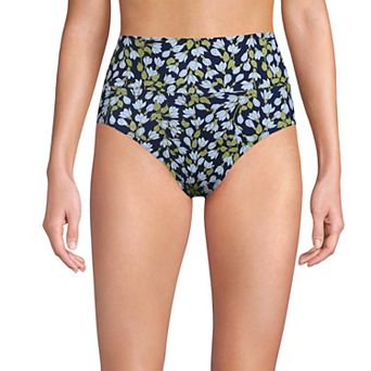 Women's Lands' End Chlorine Resistant Fold Over High Waisted Bikini Bottoms