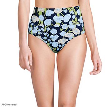 Women's Lands' End Chlorine Resistant Fold Over High Waisted Bikini Bottoms