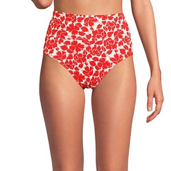 Women's Lands' End Chlorine Resistant Fold Over High Waisted Bikini Bottoms